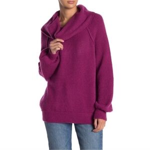 Free People Echo Beach Fuchsia Overiszed Sweater Size S
